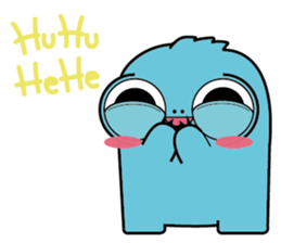 PomPom Blue Monster sticker #14817604