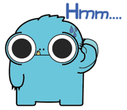 PomPom Blue Monster sticker #14817610