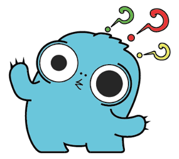 PomPom Blue Monster sticker #14817612