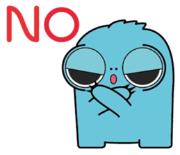 PomPom Blue Monster sticker #14817624