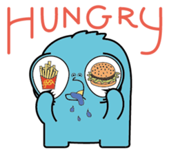 PomPom Blue Monster sticker #14817626