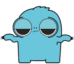 PomPom Blue Monster sticker #14817628