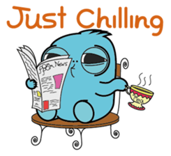 PomPom Blue Monster sticker #14817630