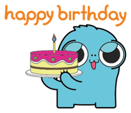 PomPom Blue Monster sticker #14817633