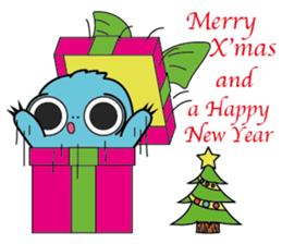 PomPom Blue Monster sticker #14817636