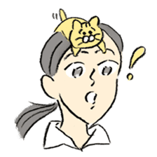 A kitten sits on her head - English Ver. sticker #14820743