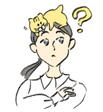 A kitten sits on her head - English Ver. sticker #14820744