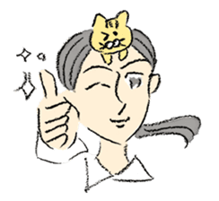 A kitten sits on her head - English Ver. sticker #14820746