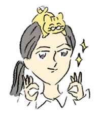 A kitten sits on her head - English Ver. sticker #14820747
