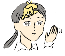 A kitten sits on her head - English Ver. sticker #14820751