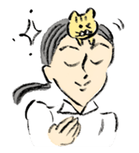 A kitten sits on her head - English Ver. sticker #14820752
