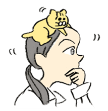 A kitten sits on her head - English Ver. sticker #14820754