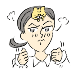 A kitten sits on her head - English Ver. sticker #14820759