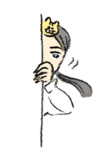 A kitten sits on her head - English Ver. sticker #14820762