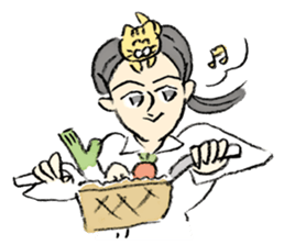 A kitten sits on her head - English Ver. sticker #14820774