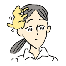 A kitten sits on her head - English Ver. sticker #14820779