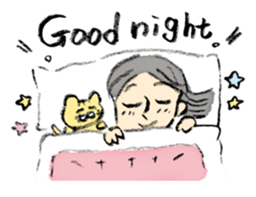 A kitten sits on her head - English Ver. sticker #14820780