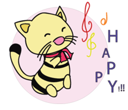 Cute Mottled Yellow Cat sticker #14822089
