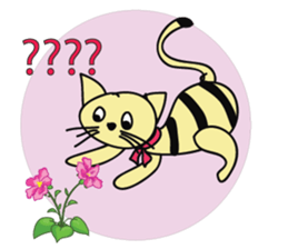 Cute Mottled Yellow Cat sticker #14822093