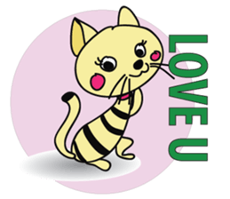 Cute Mottled Yellow Cat sticker #14822094