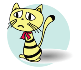 Cute Mottled Yellow Cat sticker #14822095