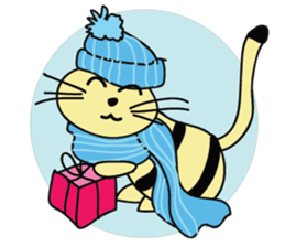 Cute Mottled Yellow Cat sticker #14822097