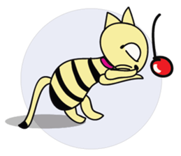 Cute Mottled Yellow Cat sticker #14822103