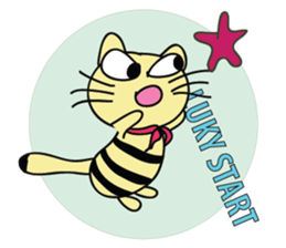 Cute Mottled Yellow Cat sticker #14822105