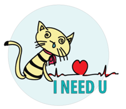 Cute Mottled Yellow Cat sticker #14822107