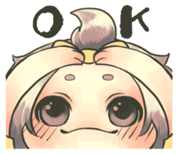 Fluffy watercolor girl sticker #14824046