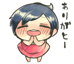 Fluffy watercolor girl sticker #14824047