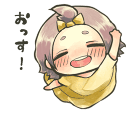 Fluffy watercolor girl sticker #14824050