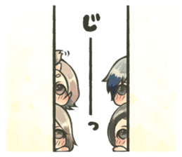 Fluffy watercolor girl sticker #14824051