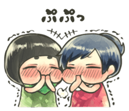 Fluffy watercolor girl sticker #14824052