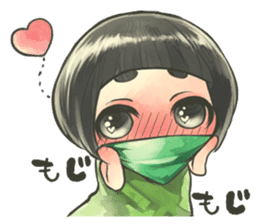 Fluffy watercolor girl sticker #14824056