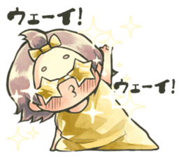 Fluffy watercolor girl sticker #14824058