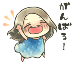 Fluffy watercolor girl sticker #14824061