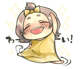 Fluffy watercolor girl sticker #14824066