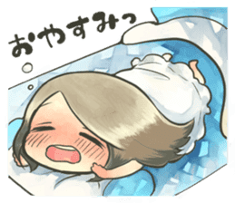 Fluffy watercolor girl sticker #14824069