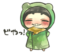 Fluffy watercolor girl sticker #14824072