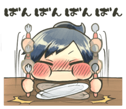 Fluffy watercolor girl sticker #14824075