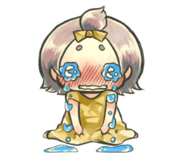 Fluffy watercolor girl sticker #14824078