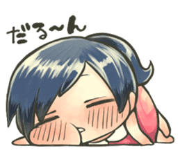 Fluffy watercolor girl sticker #14824079