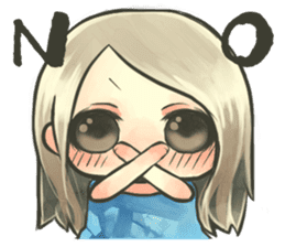 Fluffy watercolor girl sticker #14824081