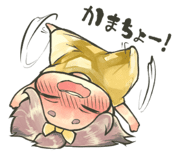 Fluffy watercolor girl sticker #14824082