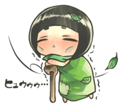 Fluffy watercolor girl sticker #14824084