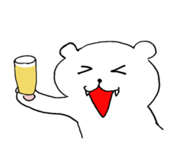 White bear sticker ! sticker #14824257