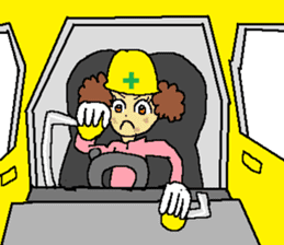 Civil engineering girl and beetledozer sticker #14826251