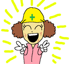 Civil engineering girl and beetledozer sticker #14826264