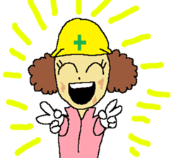 Civil engineering girl and beetledozer sticker #14826264